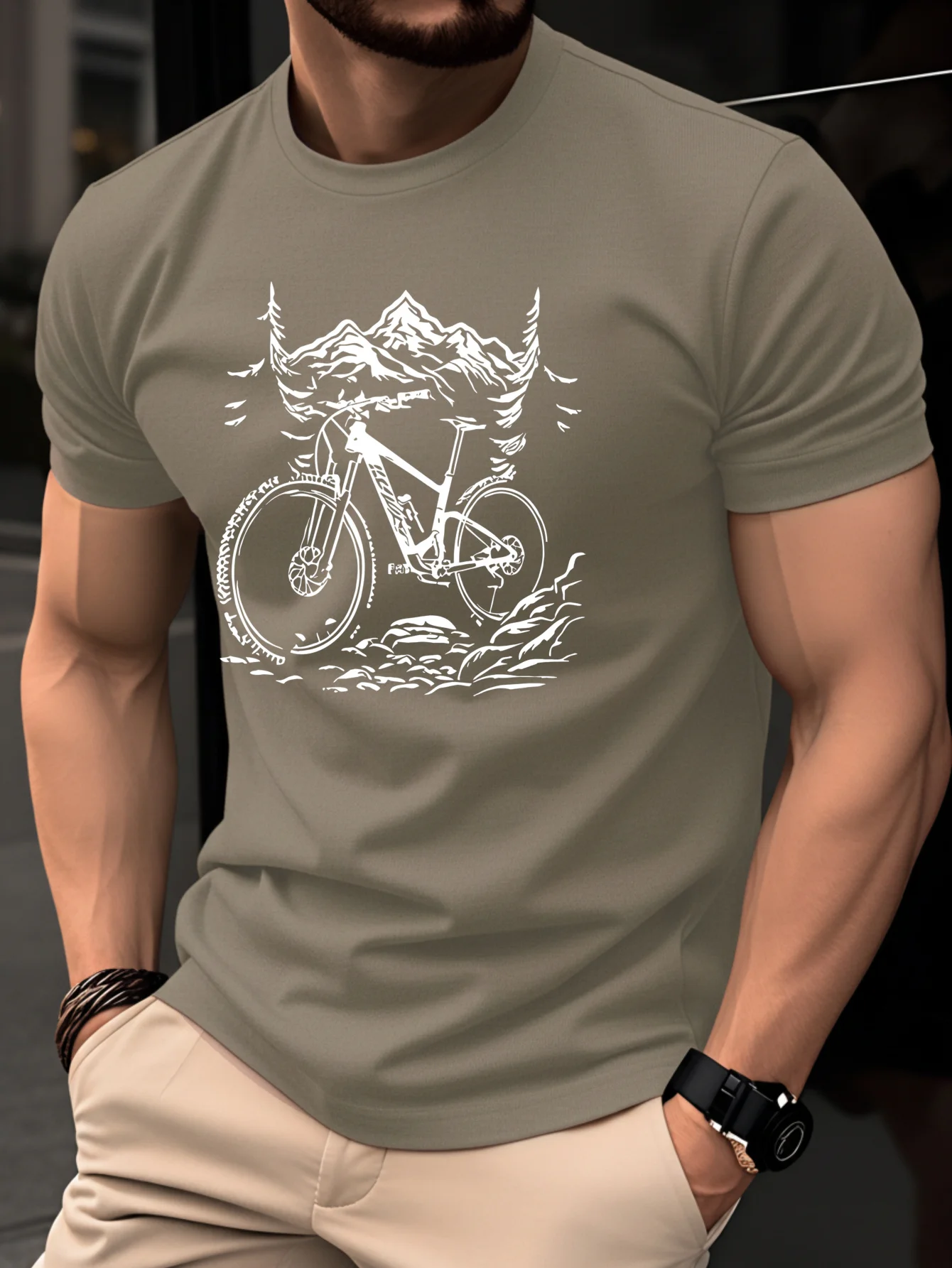 Mountain Biking Holidays - Camiseta 100% algodón para hombre con