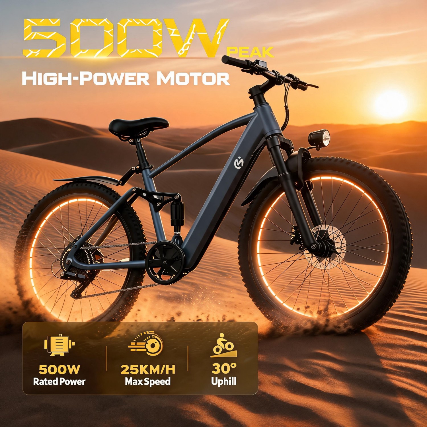 Mountain Biking Kit - Bicicleta eléctrica todoterreno, motor de 500W,